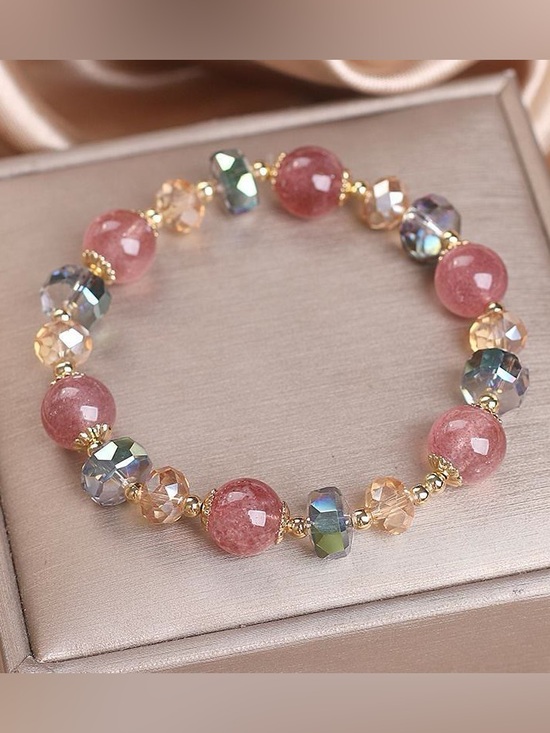 Jewelry - 🆕New Strawberry Quartz Positive Crystal Bracelet for Love & Healing